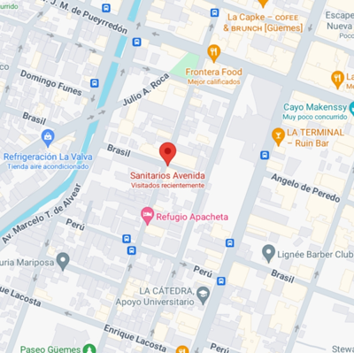Ubicación Sanitarios Avenida